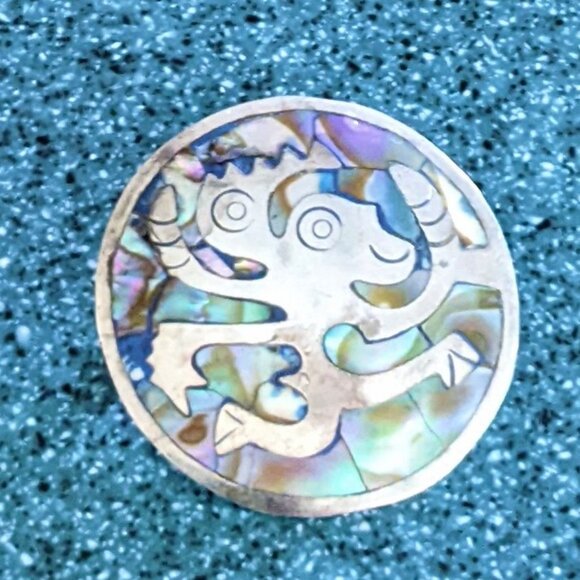 Sterling Silver (925) and Abalone Brooch/ Pendant - Picture 1 of 2